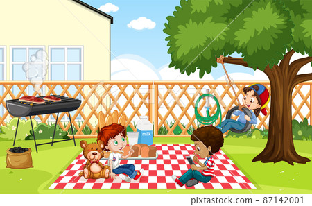 Scene with children in the park 87142001