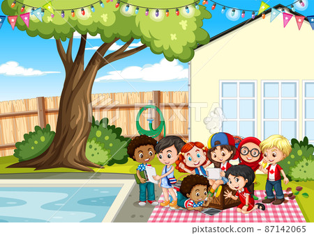 Scene with children in the park 87142065