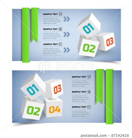 Abstract Business Infographic Horizontal Banners Abstract Business Infographic Horizontal Banners 87142428