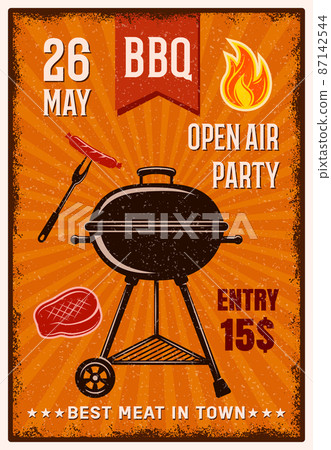 BBQ Open Air Party Vintage Poster 87142544