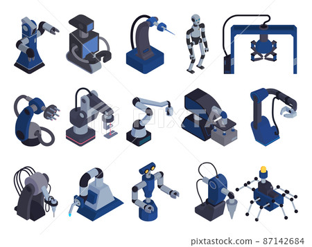 Robot Automation Isometric Set Robot Automation Isometric Set 87142684