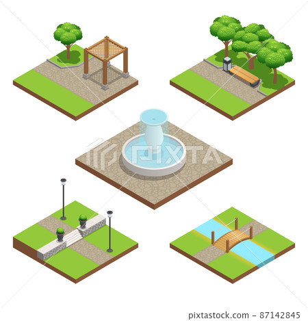 Isometric Landscaping Composition 87142845