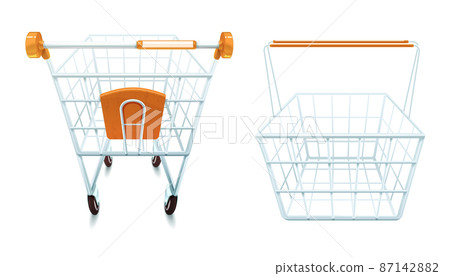 Empty Shopping Cart And Basket Set 87142882