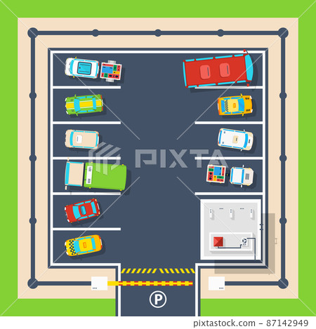 Parking Top View Poster Parking Top View Poster 87142949