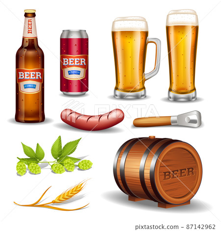 Beer Realistic Icons Collection 87142962