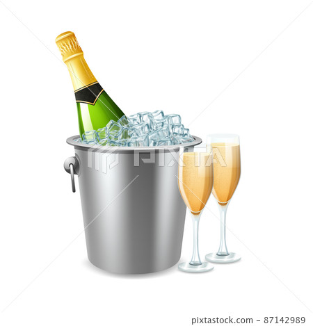 Champagne In Bucket Illustration Champagne In Bucket Illustration 87142989