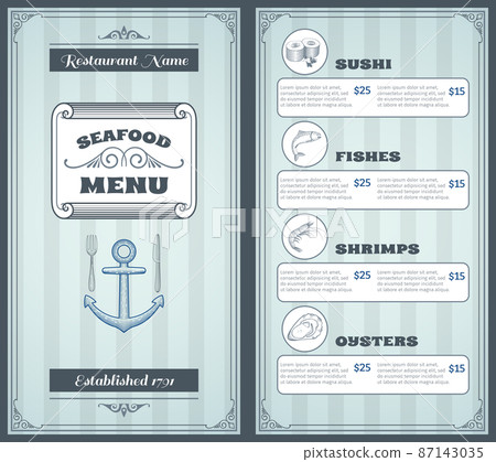 Seafood Menu Design 87143035