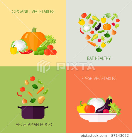 Vegetables Flat Set - Stock Illustration [87143052] - PIXTA