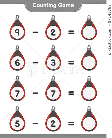 Count and match, count the number of Punching Bag and match with the right numbers. Educational children game, printable worksheet, vector illustration Count and match, count the number of Punching Bag and match with the right numbers. Educational children game, printable worksheet, vector illustration 87143765