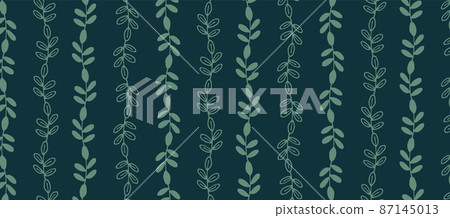Scandinavian style hand-painted simple plant pattern background seamless decoration 87145013