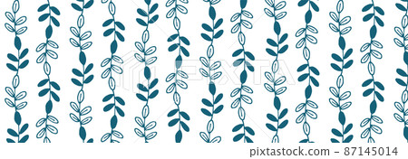 Scandinavian style hand-painted simple plant pattern background seamless decoration 87145014