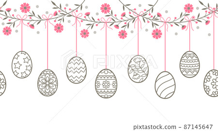 Easter day vintage color background banners wallpapers wrapping doodle style vector illustration Easter day vintage color background banners wallpapers wrapping doodle style vector illustration 87145647