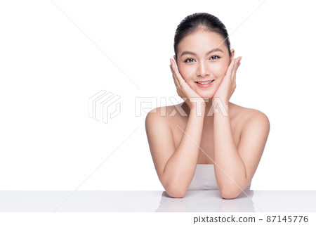 Beautiful spa model asian girl with perfect fresh clean skin 87145776