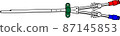 Illustration of a double lumen catheter for hemodialysis 87145853