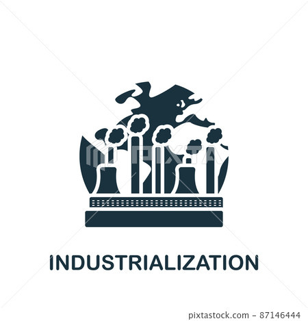 Industrialization icon. Monochrome simple icon for templates, web design and infographics 87146444