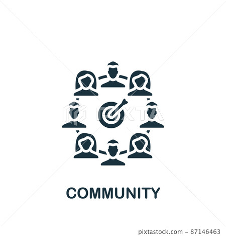 Community icon. Monochrome simple icon for... - Stock Illustration ...