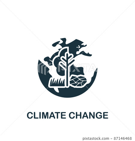 Climate Change icon. Monochrome simple icon for templates, web design and infographics 87146468