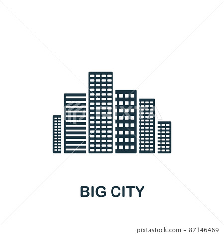 Big City icon. Monochrome simple icon for templates, web design and infographics 87146469