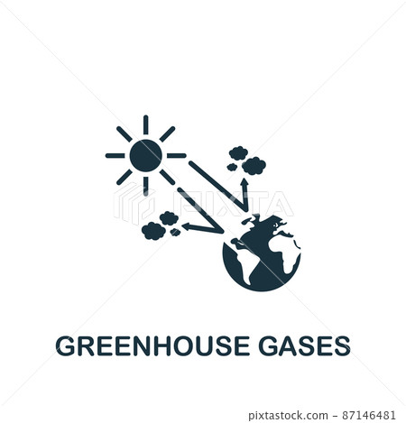 Greenhouse Gases icon. Monochrome simple icon for templates, web design and infographics 87146481
