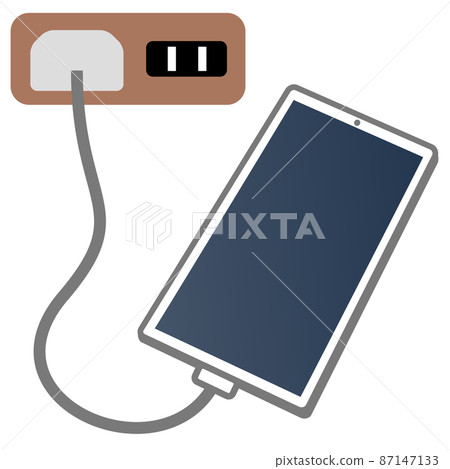 A simple illustration of charging a smartphone 87147133