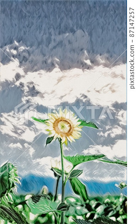 一個輪子的向日葵 87147257