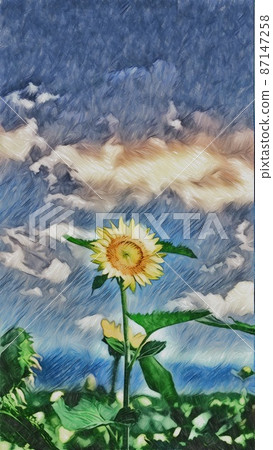 一個輪子的向日葵 87147258