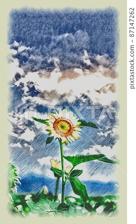 一個輪子的向日葵 87147262