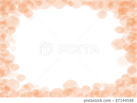 Orange watercolor polka dot frame 87149586