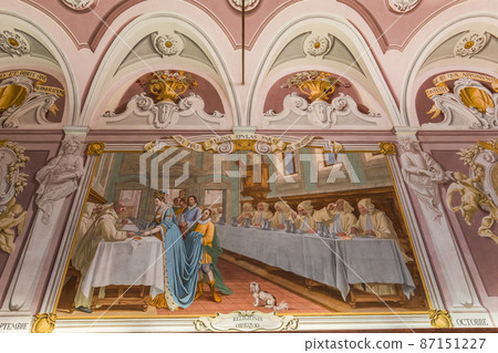 interiors of Pisa charterhouse in Calci, Pisa, Italy interiors of Pisa charterhouse in Calci, Pisa, Italy 87151227