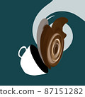A swirling cup and spilling cocoa 87151282