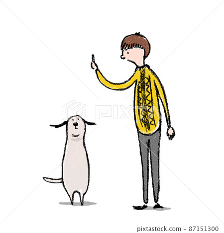 Dogs and people looking up 87151300