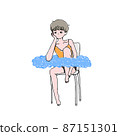 Melancholy girl and cloudy sky 87151301