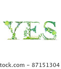 YES Letters made of plant leaves and ivy 87151304