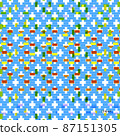 Blue-based patterns and flowers 87151305