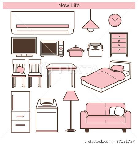 New life furniture home appliances set pink New life furniture home appliances set pink 87151757