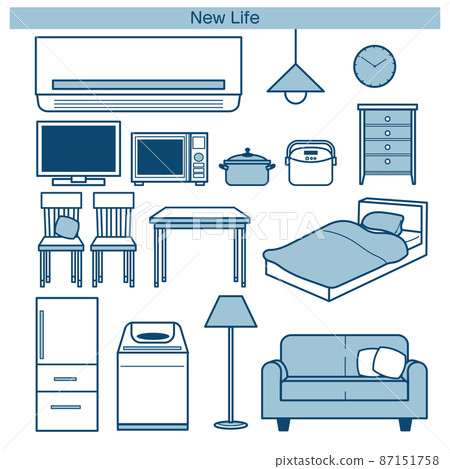 New life furniture home appliances set blue 87151758