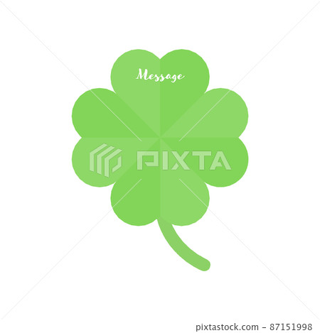 消息文本和手繪標誌的好運 Clover-Cute 背景以葉子-st. Patri 的形狀 87151998