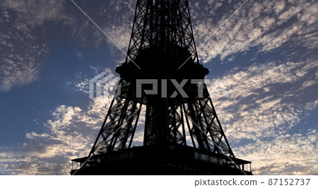 Eiffel Tower (contour) in Paris, France (against the background of a beautiful sky) Eiffel Tower (contour) in Paris, France (against the background of a beautiful sky) 87152737