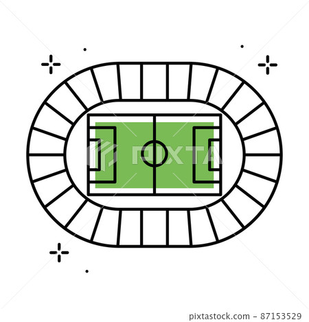 Isolated colored soccer stadium icon aerial view Vector 87153529