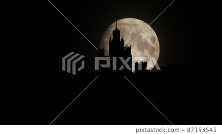 Stalin era tower building of Ukraine hotel Timelapse 87153541