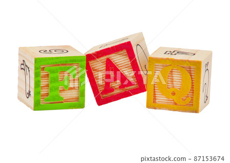 FAQ Frequently Asked Questions wooden blocks on white background FAQ Frequently Asked Questions wooden blocks on white background 87153674
