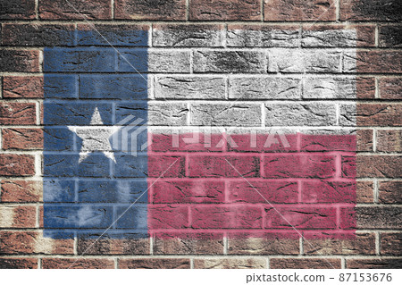 Texas state flag on brick wall background Texas state flag on brick wall background 87153676