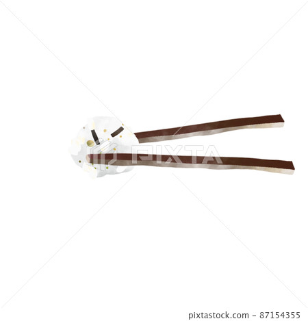 Breakfast Sprinkle rice Grab with chopsticks Watercolor style illustration Breakfast Sprinkle rice Grab with chopsticks Watercolor style illustration 87154355