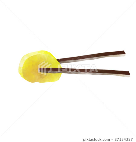 早餐大觀水彩風格插圖用筷子抓起 早餐大觀水彩風格插圖用筷子抓起 87154357