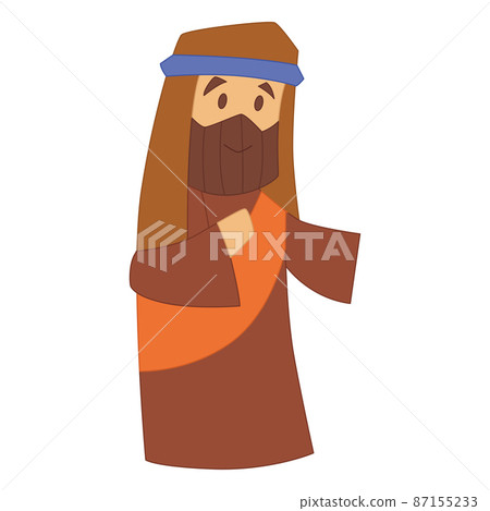 Isolated shepherd cartoon Nativity character Christmas season Vector Isolated shepherd cartoon Nativity character Christmas season Vector 87155233