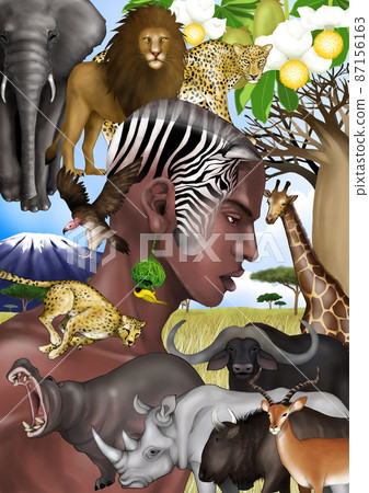 Image illustration of African savanna 87156163