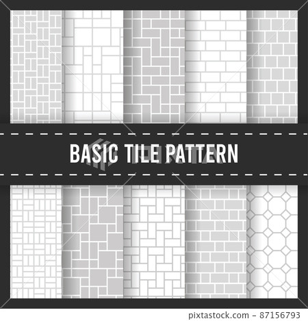 Seamless Pattern Background Brick Floor Cobblestone Tile Seamless Pattern Background Brick Floor Cobblestone Tile 87156793