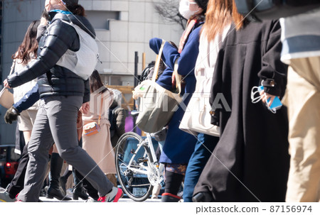 Tokyo Shibuya Scramble Crossing February 2022 Holiday 87156974