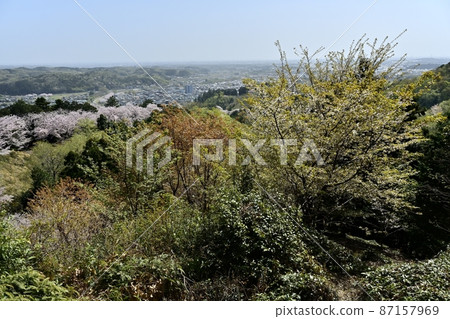 View of the city from the top of Sakuranoyama Park in Ogose Town 87157969