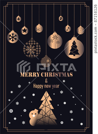 Christmas card on blue background Christmas card on blue background 87158126